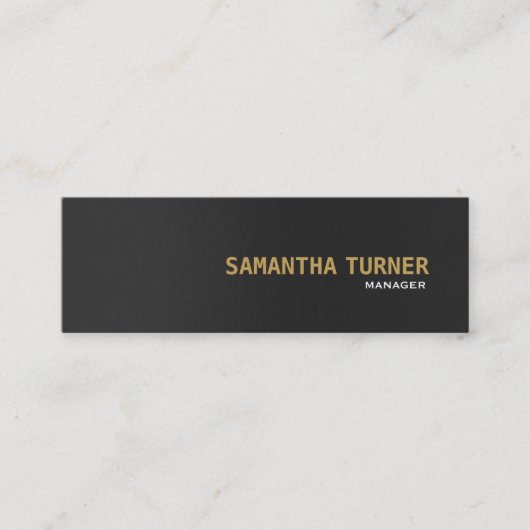 Elegante, Berufliche Schwarz-Textur Mini Visitenkarte (Vorderseite)