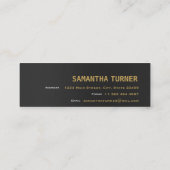 Elegante, Berufliche Schwarz-Textur Mini Visitenkarte (Rückseite)