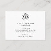 Elegante Berufliche Schwarz-Weiß-Erinnerung Terminkarte (Rückseite)