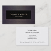 Elegante Berufliche Schwarze Ebene auf Holz Visitenkarte (Vorne/Hinten)