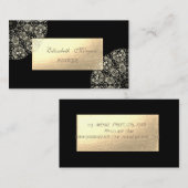 Elegante Berufliche, schwarze, goldene Spitze Visitenkarte (Vorne/Hinten)