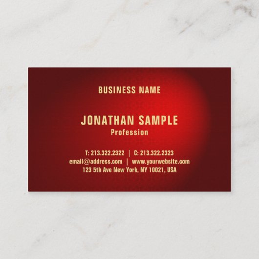Elegante Berufliche, stilvolle Red Damask Vorlage Visitenkarte (Rückseite)