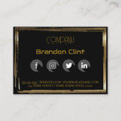 Elegante berufliche Visitenkarte aus schwarzem Gol (Rückseite)