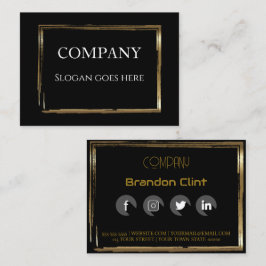 Elegante berufliche Visitenkarte aus schwarzem Gol