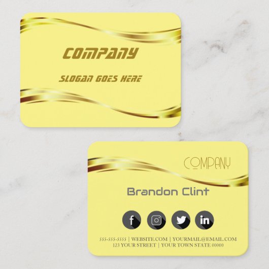Elegante berufliche Visitenkarte für Gold (Vorne/Hinten)