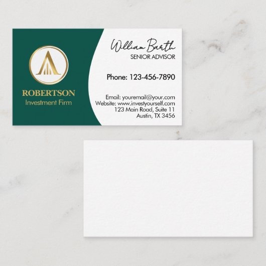 Elegante Berufliche Visitenkarte mit Logo (Vorne/Hinten)