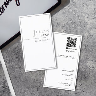 Elegante Berufliche White Business Card Visitenkarte