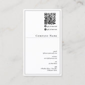 Elegante Berufliche White Business Card Visitenkarte (Rückseite)