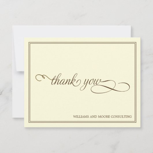 Elegante Berufliche Wohnung Dankeschön Karte (Vorderseite)