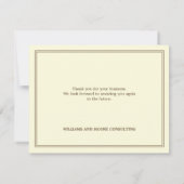 Elegante Berufliche Wohnung Dankeschön Karte (Rückseite)