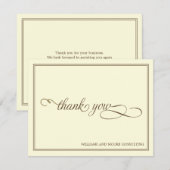 Elegante Berufliche Wohnung Dankeschön Karte (Vorne/Hinten)