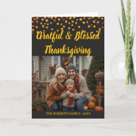 Elegante Beschriftung Benutzerdefinierte Thanksgiv Karte
