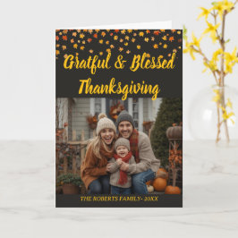 Elegante Beschriftung Benutzerdefinierte Thanksgiv Karte