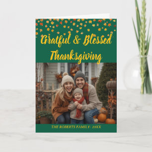 Elegante Beschriftung Benutzerdefiniertes Thanksgi Karte