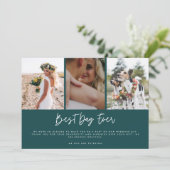 Elegante Best Day Ever Foto Hochzeit Vielen Dank Dankeskarte (Stehend Vorderseite)