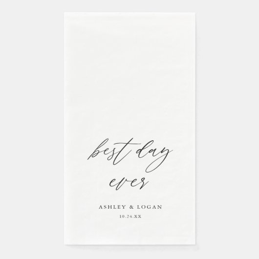 Elegante Best Day Ever Wedding Serviette (Vorderseite)