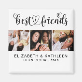 Elegante Best Friends Script Collage Magnet (Vorne)
