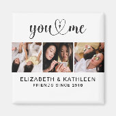 Elegante Best Friends Script Collage Magnet (Vorne)
