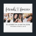Elegante Best Friends Script FotoCollage Magnet<br><div class="desc">Ein bester Freund Foto Collage Magnet mit Platz für 3 Fotos. Mit den Worten dekoriert, Freunde für immer in einem Skript-Schriftart mit einem Herz. Personalisieren Sie es mit 3 Fotos von Ihnen und Ihrer BESTE FREUNDIN und Ihren Namen. Ein niedliches Geschenk für den Galentinstag. Entworfen für Sie von BlackBerry Boulevard....</div>