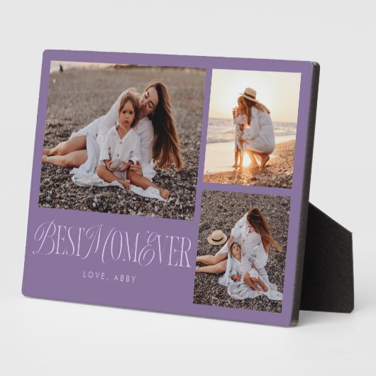 Elegante Best Mama Ever Lila Collage Fotoplatte (Seite)