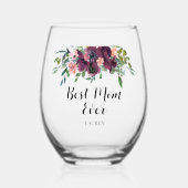 Elegante Best Mama Ever Weinglas Ohne Stiel (Vorderseite)