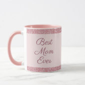 Elegante Best Mama je Rose Gold Glitzer Template Tasse (Links)