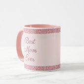 Elegante Best Mama je Rose Gold Glitzer Template Tasse (Vorderseite Links)