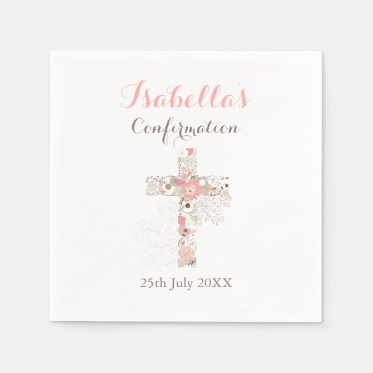 Elegante Bestätigung des Blumenkreuzes Serviette (Vorderseite)