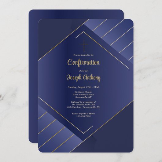 Elegante Bestätigung Einladung (Vorne/Hinten)