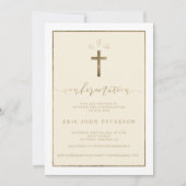 Elegante Bestätigung von Goldfolien-Cross-Monogram Einladung (Vorderseite)