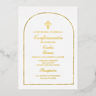 Elegante Bestätigungs-Goldfolie Folieneinladung