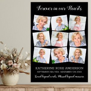 Elegante Bestattungsmahnmal Keepake 9 FotoCollage Poster