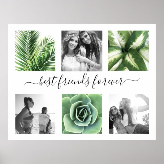 Elegante beste Freunde für immer 6 Foto Collage Poster (Vorne)