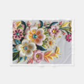 Elegante bestickte Blumen-Fleece-Decke Fleecedecke (Vorderseite (Horizontal))
