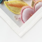 Elegante bestickte Blumen-Fleece-Decke Fleecedecke (Ecke)