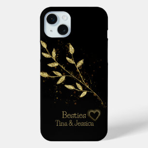 Elegante Besties Black and Gold Pflanze Name Case-Mate iPhone Hülle