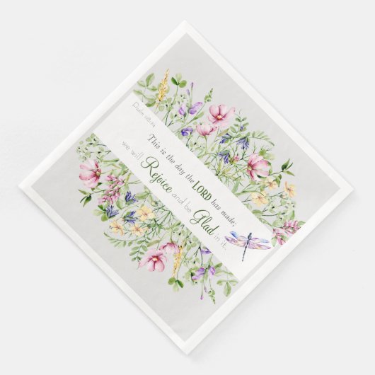 Elegante Bibel Verse Botanische Wasserfarbe Serviette (Ecke)