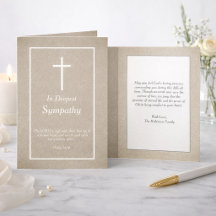 Elegante Bibelvers-Christen-Kreuz-Beileidskarte