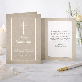 Elegante Bibelvers-Christen-Kreuz-Beileidskarte Karte