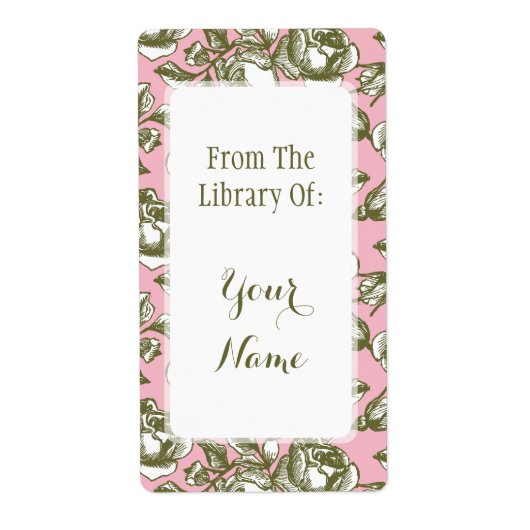 Elegante Bibliothek mit goldenen Rose auf rosa Buc (Vorne)