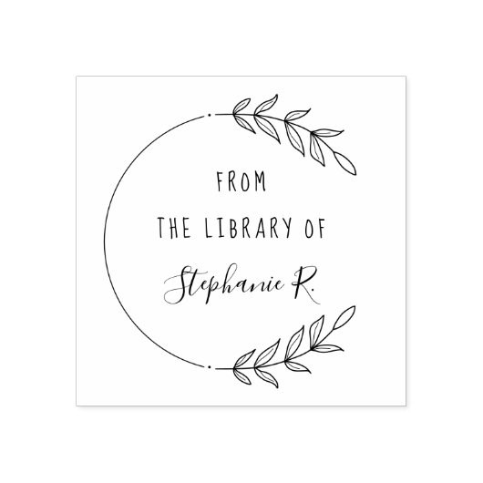 Elegante Bibliotheksbücher Handgezeichnet Individu Gummistempel (Prägung)