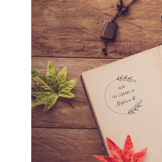 Elegante Bibliotheksbücher Handgezeichnet Individu Gummistempel