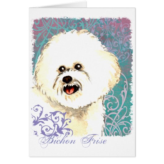 Elegante Bichon Frise Karte (Vorne)
