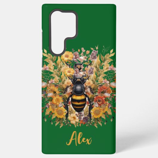 Elegante Bienen und Sonnenblumen mit Individuelle Samsung Galaxy Hülle (Rückseite)