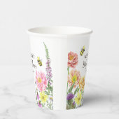 Elegante Bienen- und Wildblume-Babydusche Pappbecher (Rechts)