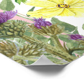 Elegante Bienen- und Wildblume-Babydusche Willkomm Poster (Ecke)