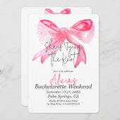 Elegante Bindung an den knospenrosa Junggeselinnen Einladung (Vorne/Hinten)