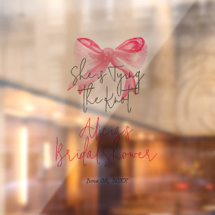 Elegante Bindung des knospenrosa Brautparty Fensteraufkleber