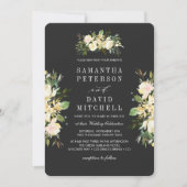 Elegante Bio Botanische Hochzeit der Elfenbeinflor Einladung (Vorderseite)