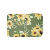 Elegante Bio grüne Blume Kunst, Dichtung und Musik Badematte (Vorderseite)